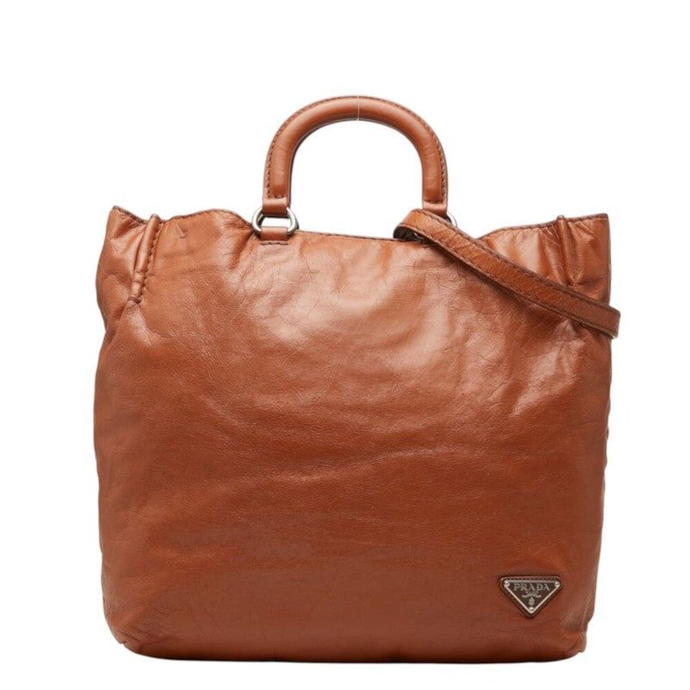 Prada Triangle Logo Plate 2WAY Tote Bag